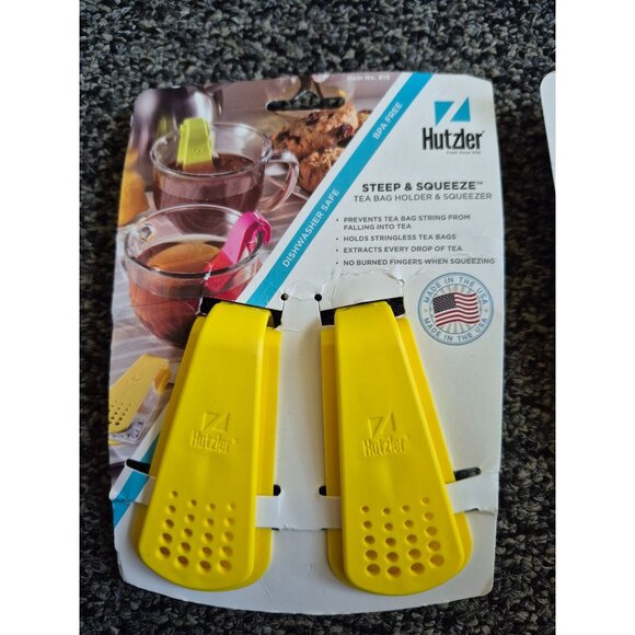 Hutzler Steep & Squeeze Tea Bag Holder & Squeezer BPA-Free 2 set's included - Picture 3 of 5